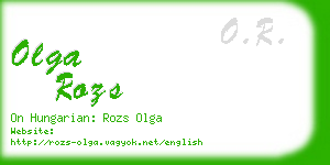 olga rozs business card